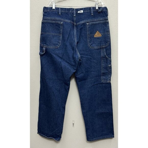 Bulwark FR Jeans Mens 38x31 Blue Fire Resistant Carpenter Straight Work Denim - Picture 2 of 6
